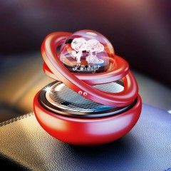 車(chē)載香水?dāng)[件太陽(yáng)能雙環(huán)懸浮高級(jí)感汽車(chē)創(chuàng)意上檔次內(nèi)裝飾品中控臺(tái)