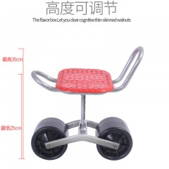 升級款大棚移動采摘車360度旋轉懶人凳子干活板凳升降懶漢車遮陽