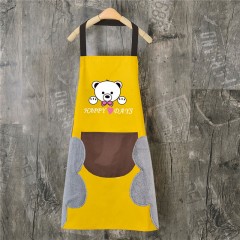可擦手圍裙女罩衣口袋防水油廚房可愛(ài)新款工作服成人做飯勞保干活