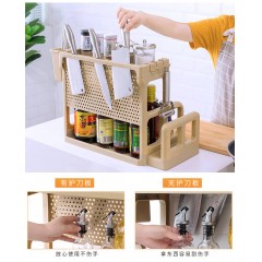 廚房置物架調料架廚具塑料用品用具收納臺面儲物架多層砧板架子