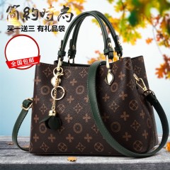 輕奢品牌女士包包2019新款秋冬手提包女時尚真皮質感單肩斜挎大包
